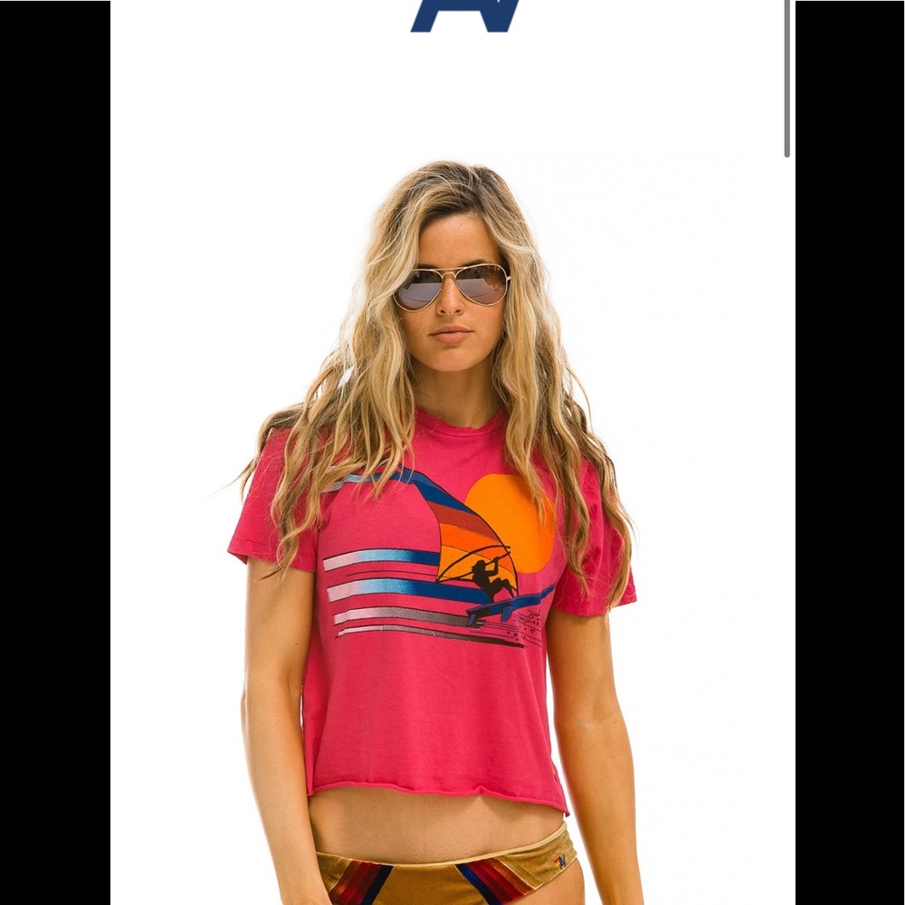 Used , Great condition Aviator Nation neon pink! Size S